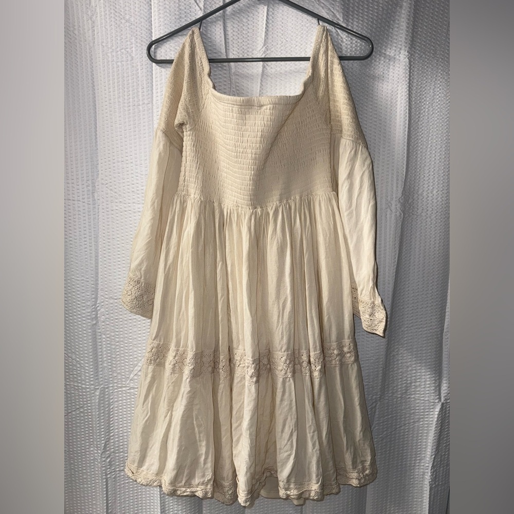 Torrid Size 0 Ivory Smocked Crochet Dress - Picture 6 of 8